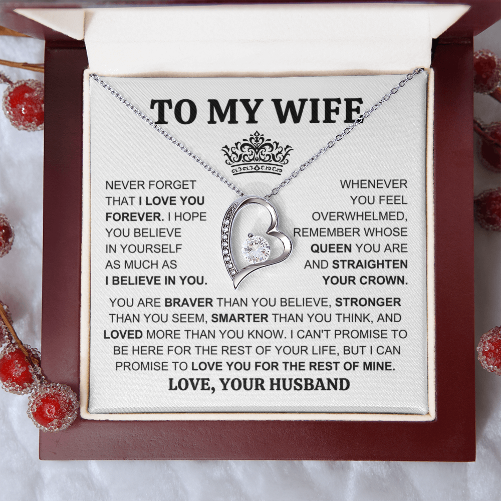 Gift for Wife "You Are My Queen" Forever Love Necklace