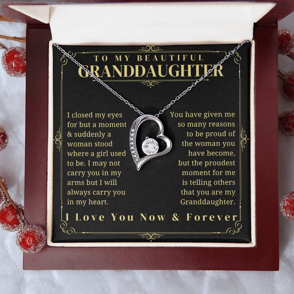 To My granddaughter - Granddaughter Gift - Granddaughter Necklace - Birthday Necklace - Graduation Gift - Gift from Grandma/Grandpa