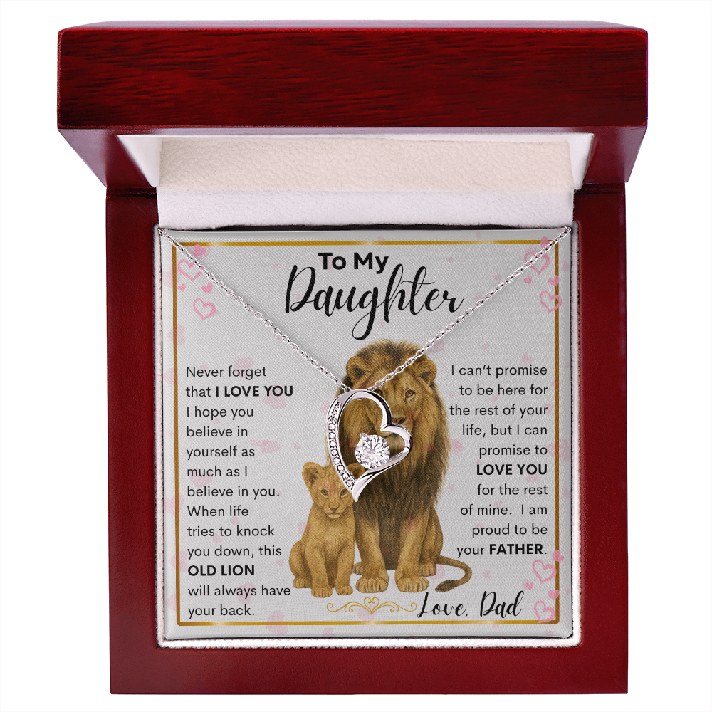 Gift for Daughter "Never Forget" Forever Love Necklace