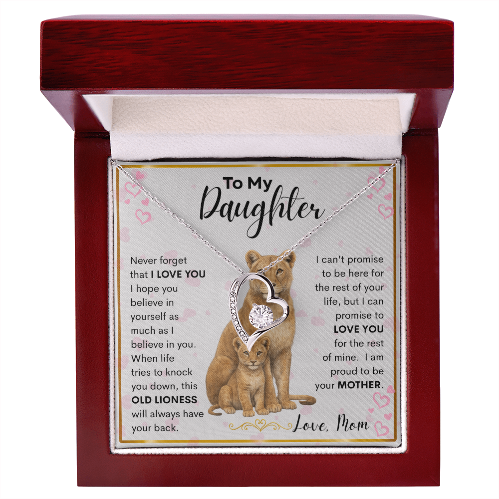 Gift for Daughter "Never Forget" Forever Love Necklace