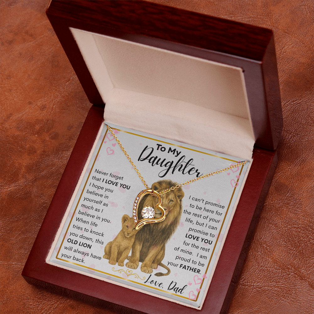 Gift for Daughter "Never Forget" Forever Love Necklace