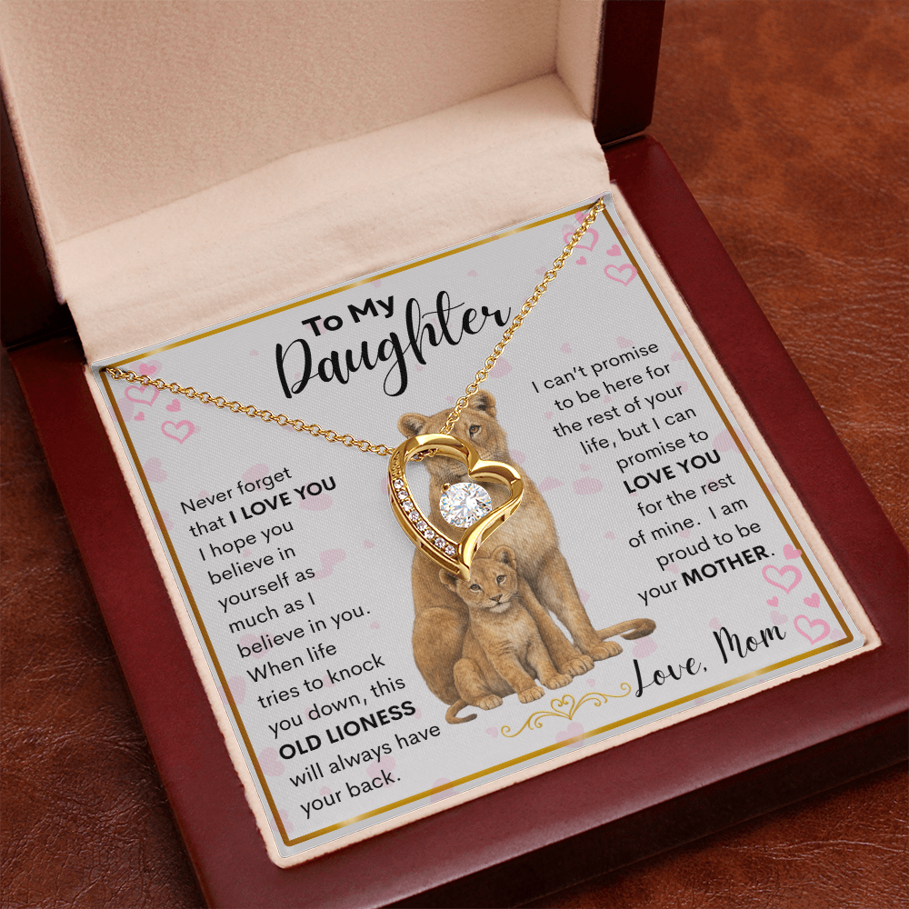 Gift for Daughter "Never Forget" Forever Love Necklace