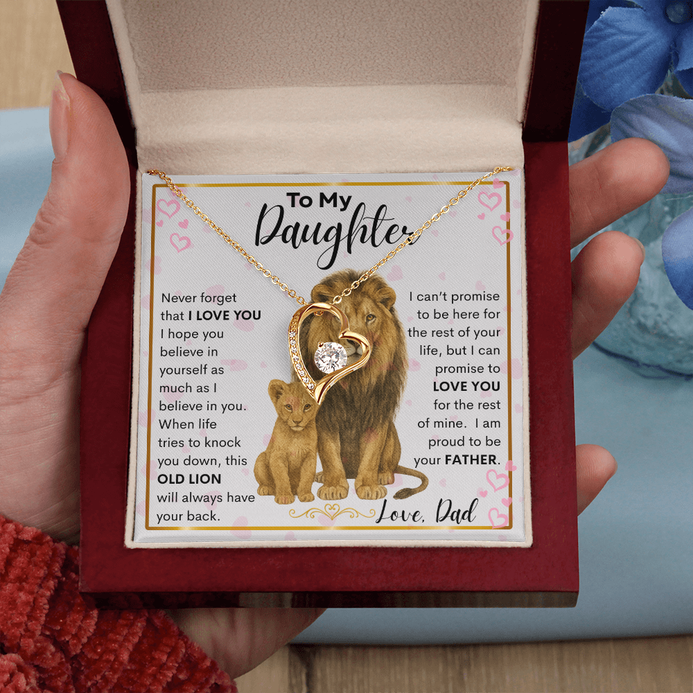 Gift for Daughter "Never Forget" Forever Love Necklace