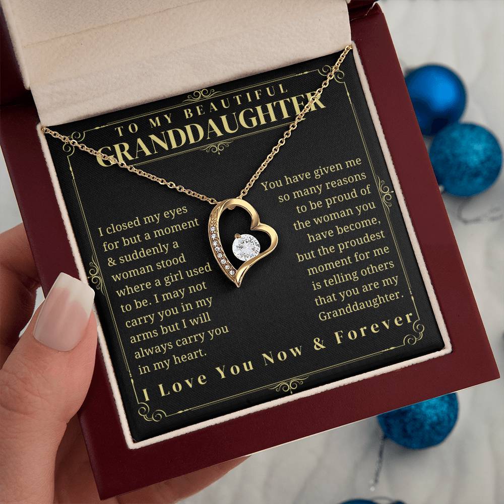 To My granddaughter - Granddaughter Gift - Granddaughter Necklace - Birthday Necklace - Graduation Gift - Gift from Grandma/Grandpa