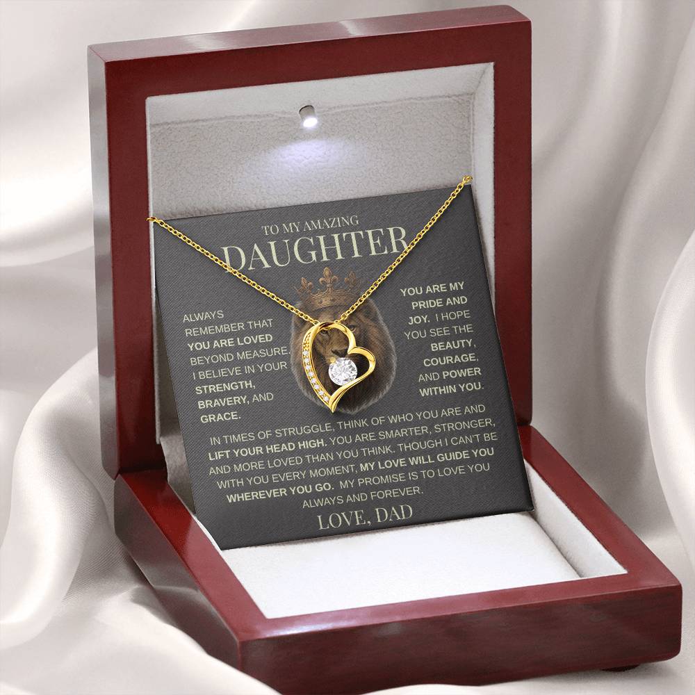 Gift For Daughter From "Never Forget That I Love You" Love Knot Necklace