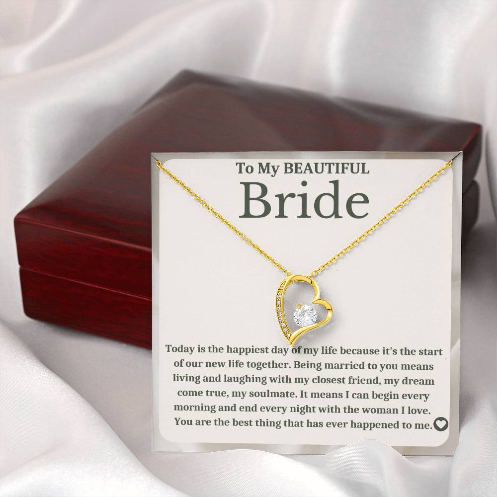 To My Bride - Bride Gift From Groom, Wedding Day Gift, Groom to Bride, Jewelry Gift from Groom to Bride, Beautiful Bride Necklace, To My Bride From Groom