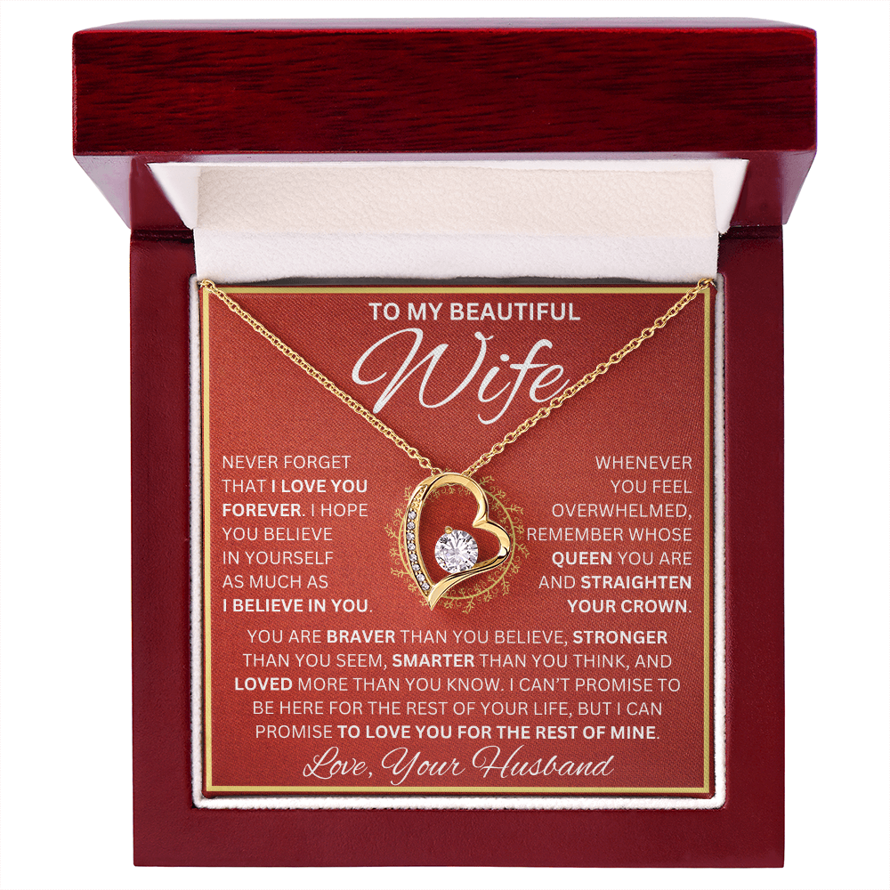 Gift for Wife "Never Forget I Love You" Love Knot Necklace