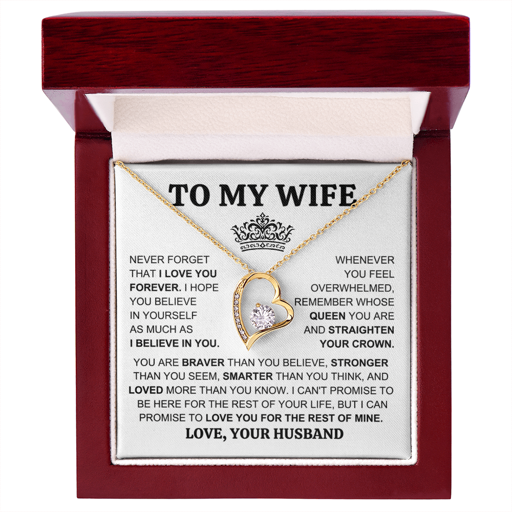 Gift for Wife "You Are My Queen" Forever Love Necklace