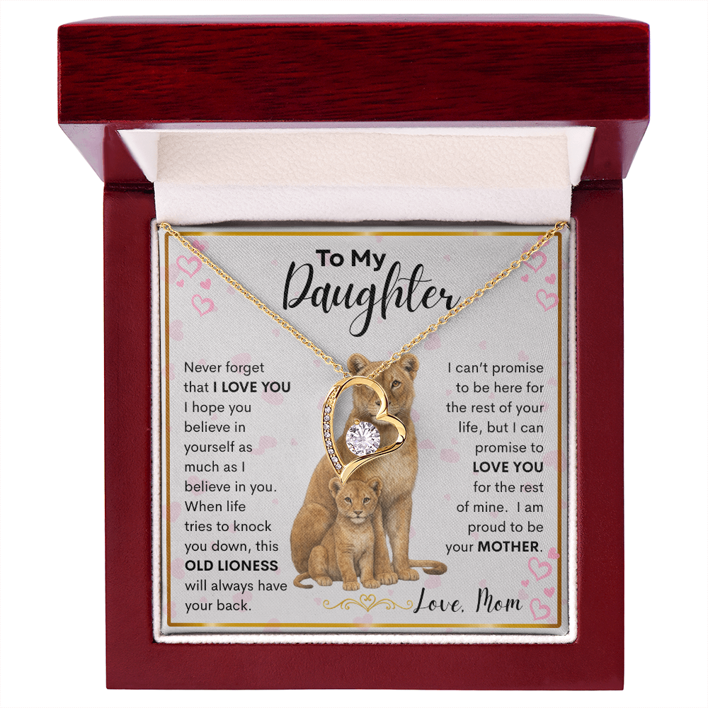 Gift for Daughter "Never Forget" Forever Love Necklace