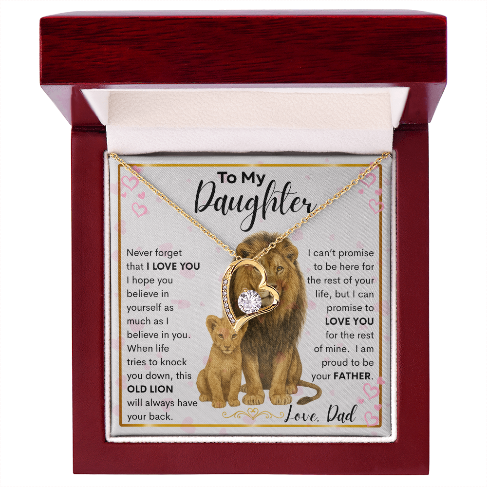 Gift for Daughter "Never Forget" Forever Love Necklace