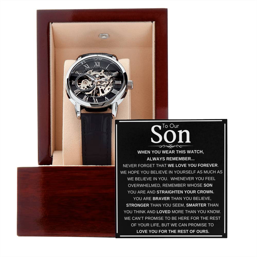 To Our Son Men's Openwork Watch