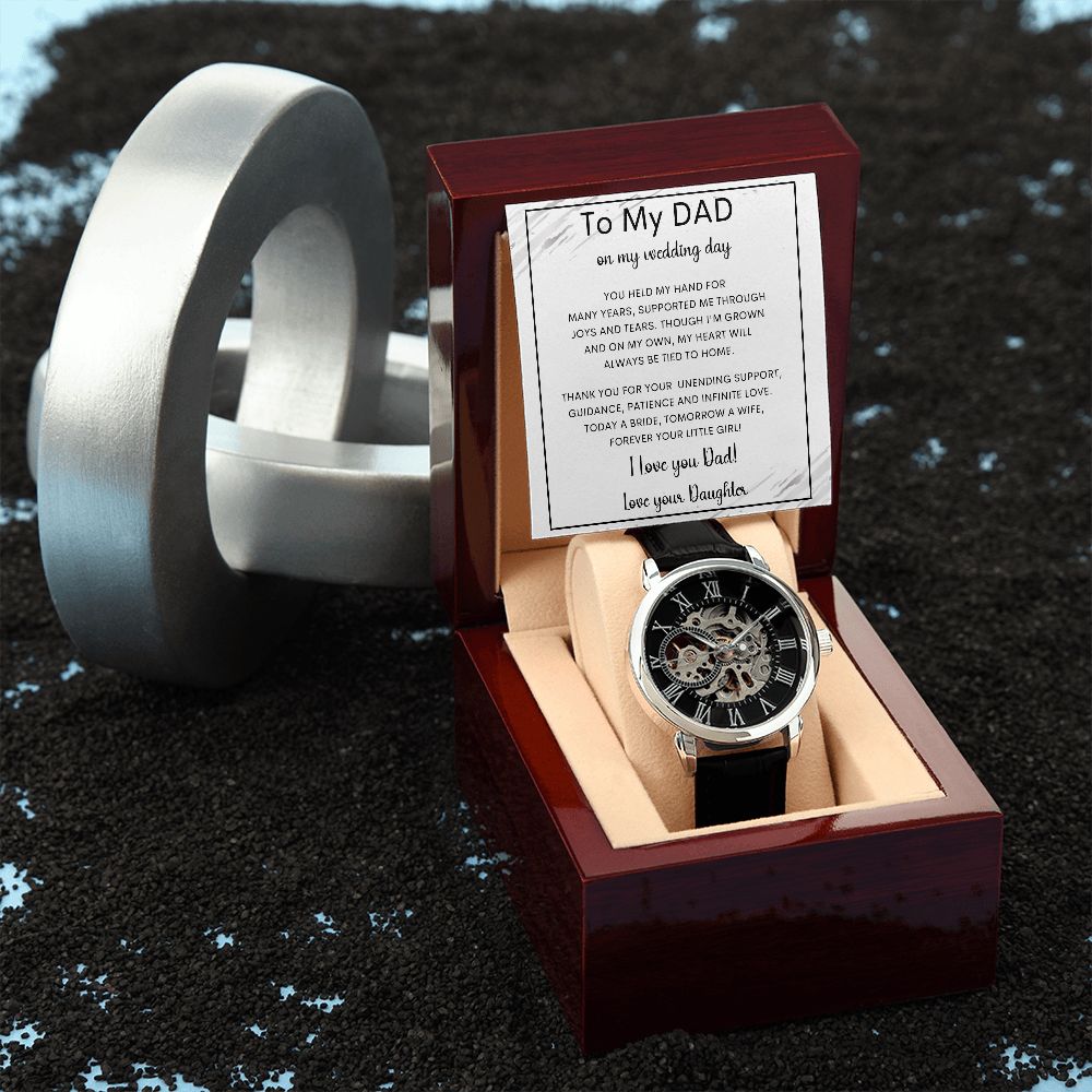 To My Dad from Daughter | Men's Openwork Watch