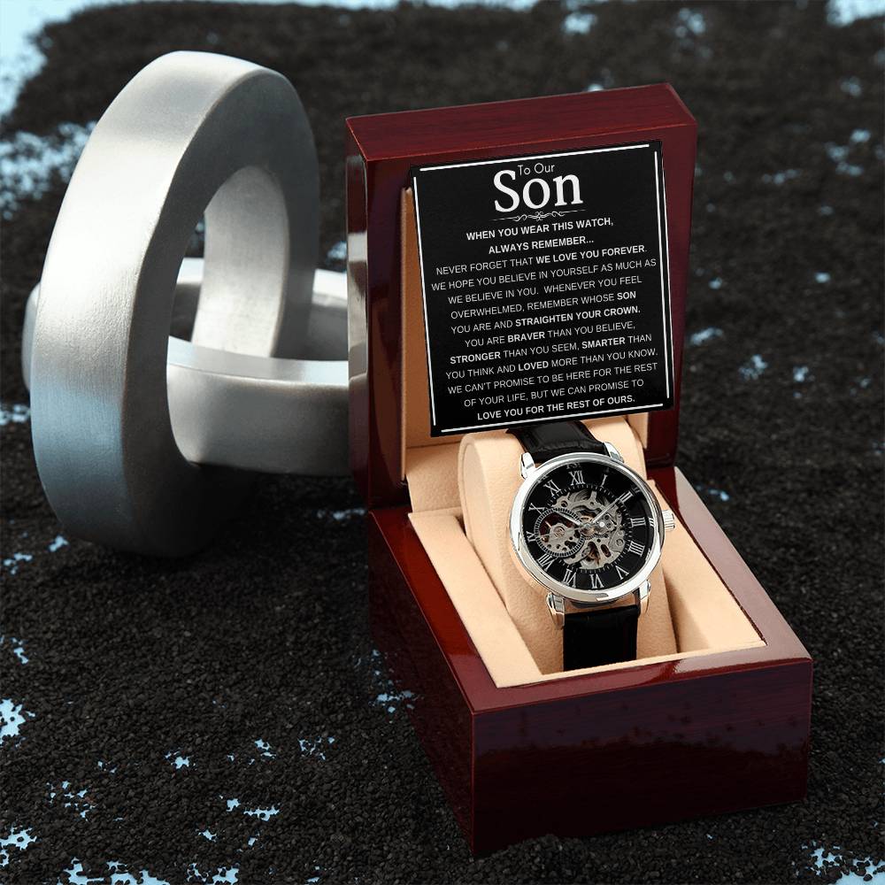 To Our Son Men's Openwork Watch