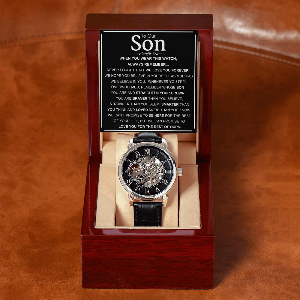 To Our Son Men's Openwork Watch