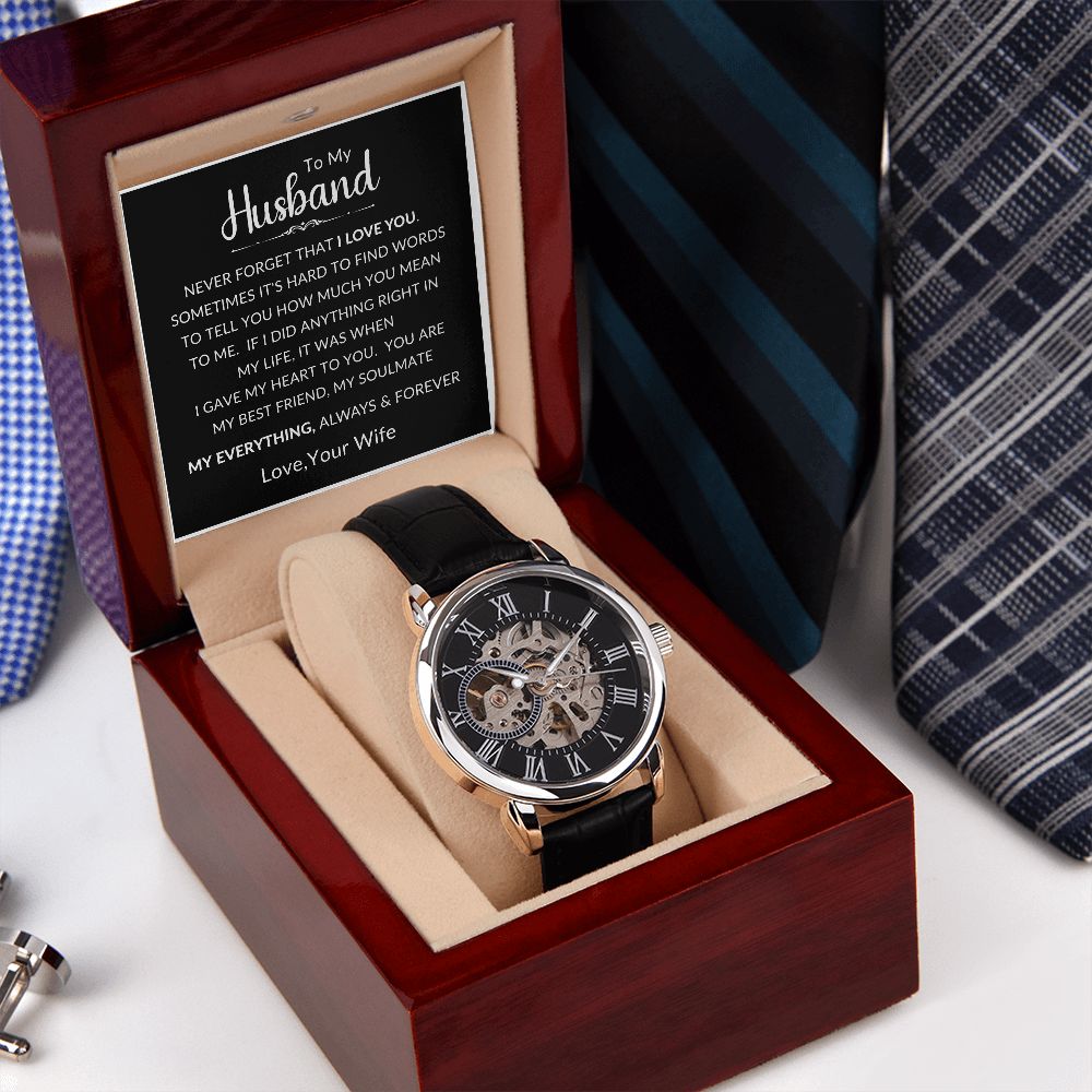 To My Husband | Men's Openwork Watch