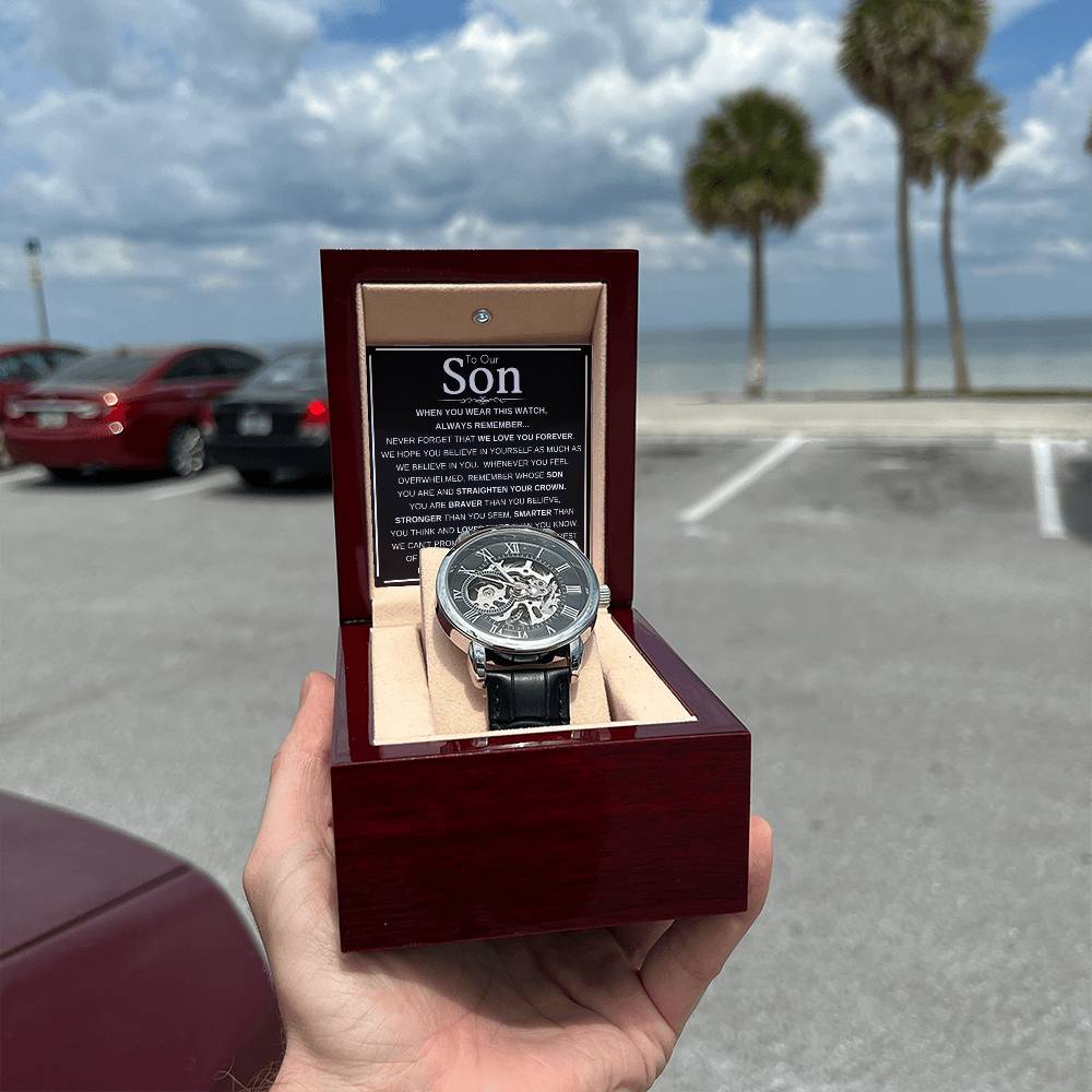 To Our Son Men's Openwork Watch