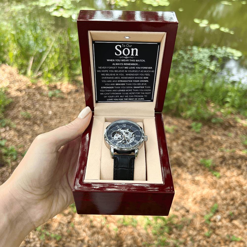 To Our Son Men's Openwork Watch
