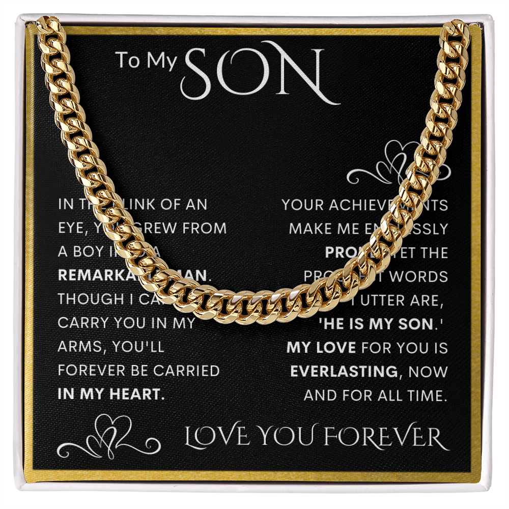 To My Son Cuban Link Chain