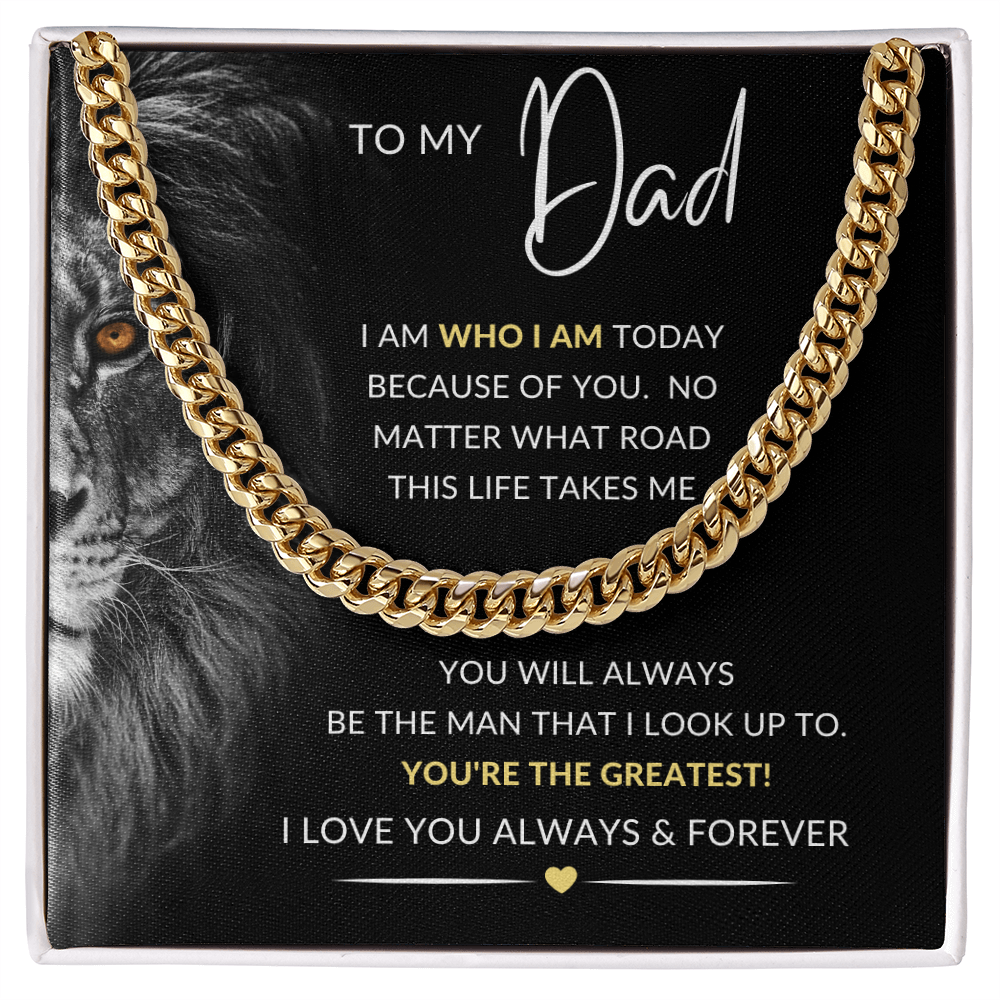 To My Dad Necklace Gift | Cuban Link Chain