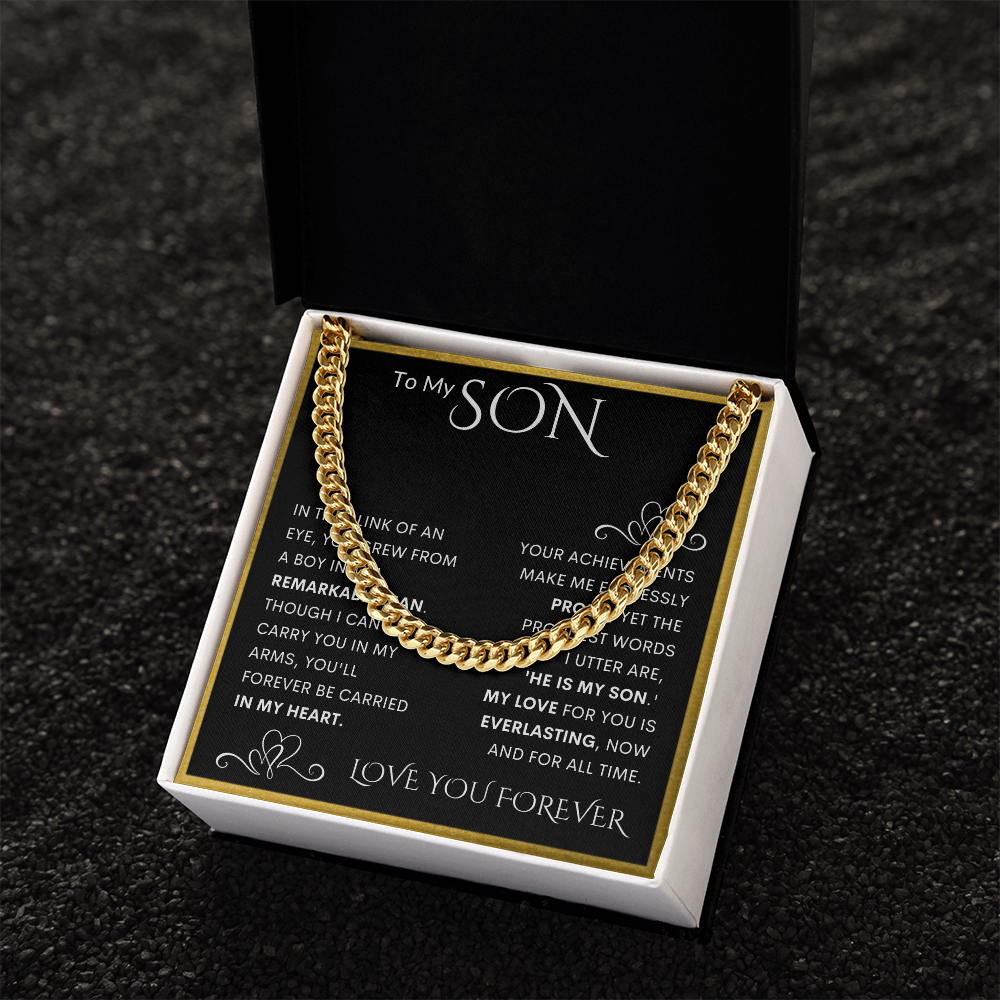To My Son Cuban Link Chain
