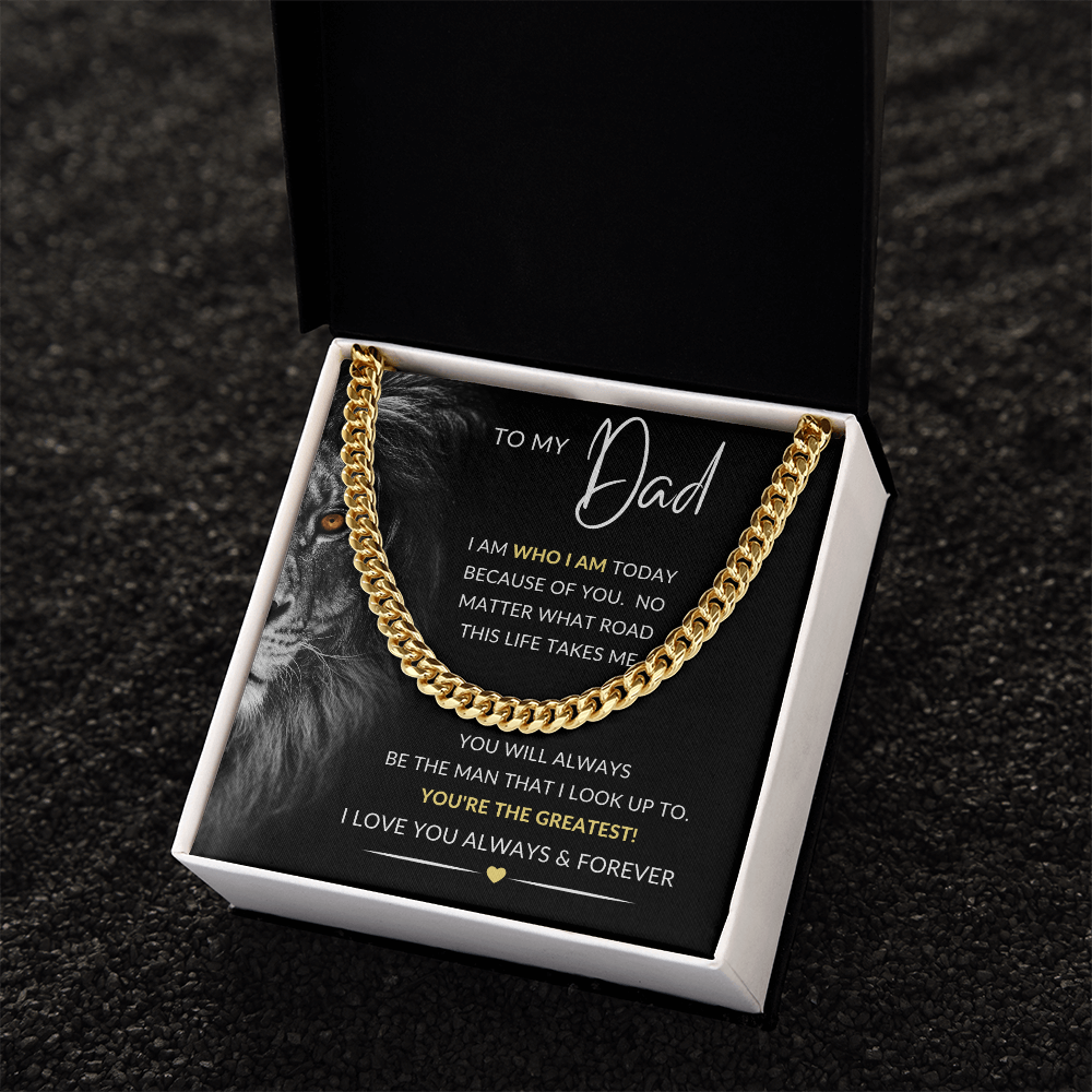 To My Dad Necklace Gift | Cuban Link Chain