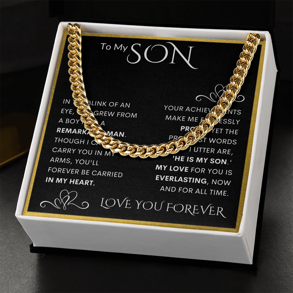 To My Son Cuban Link Chain