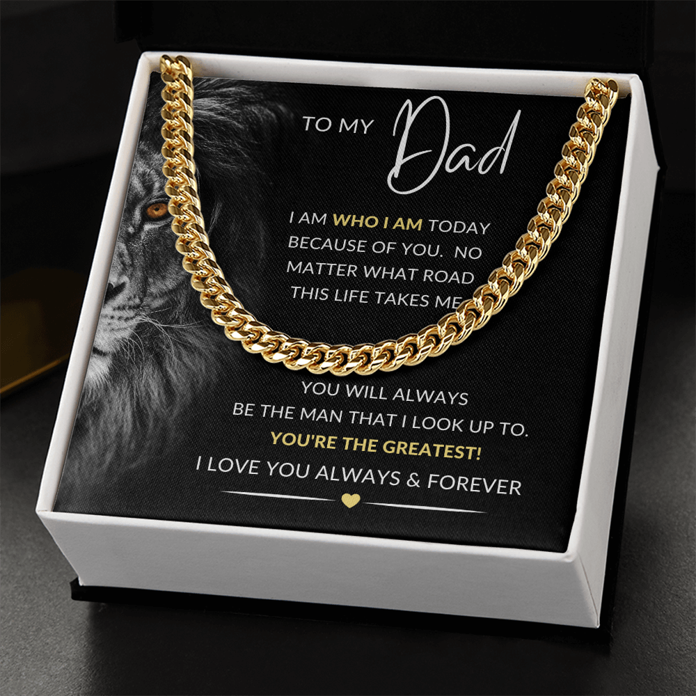 To My Dad Necklace Gift | Cuban Link Chain