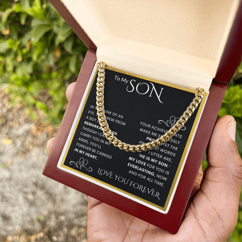 To My Son Cuban Link Chain