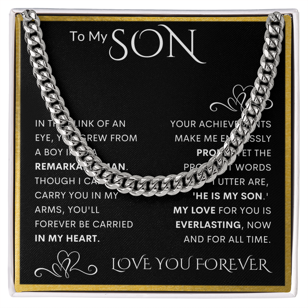 To My Son Cuban Link Chain