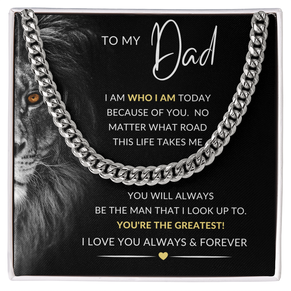 To My Dad Necklace Gift | Cuban Link Chain