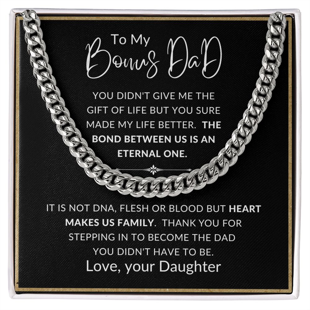 To My Bonus Dad | Cuban Link Chain