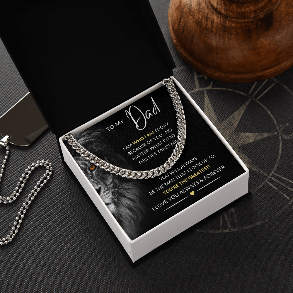 To My Dad Necklace Gift | Cuban Link Chain