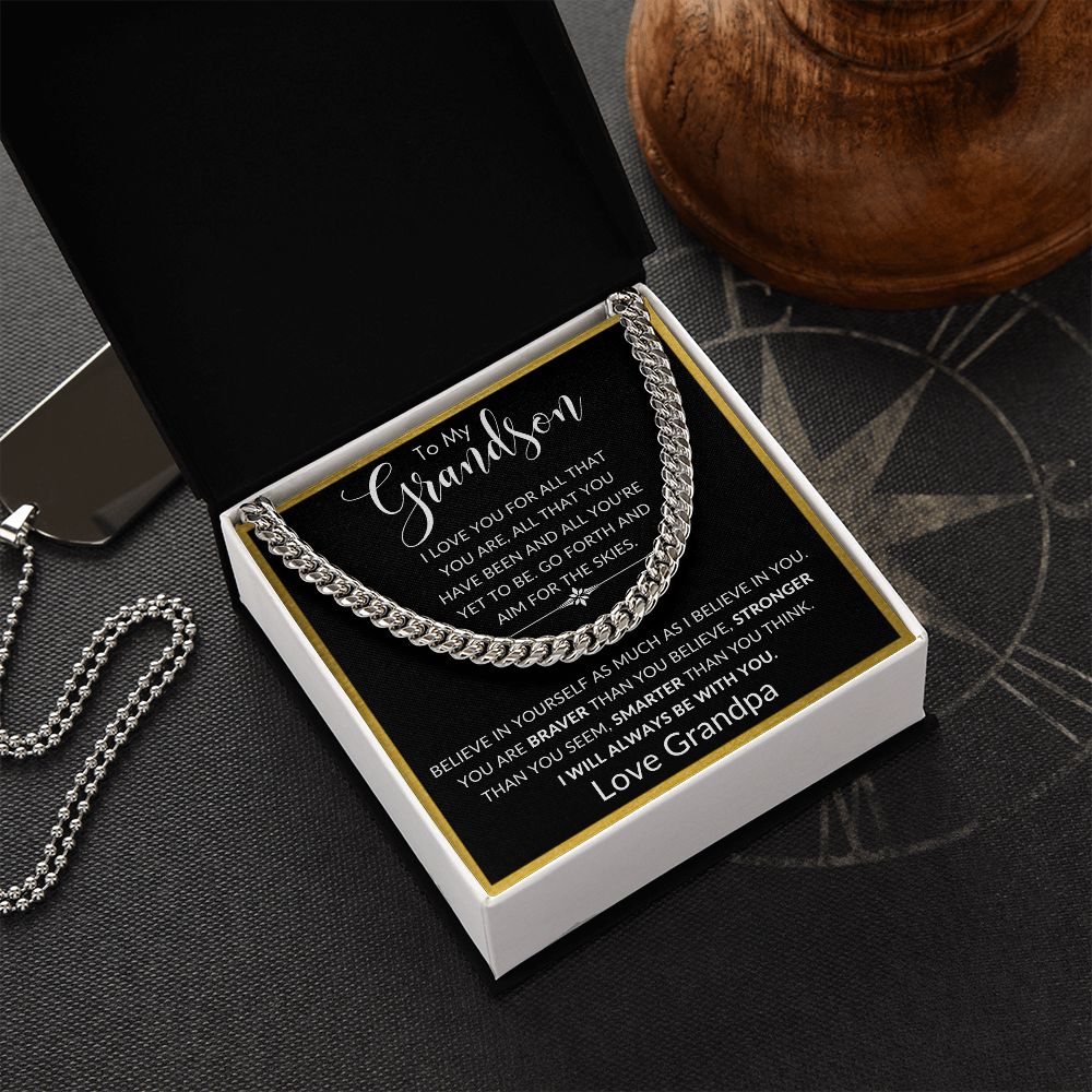 To My Grandson from Grandpa | Cuban Link Chain