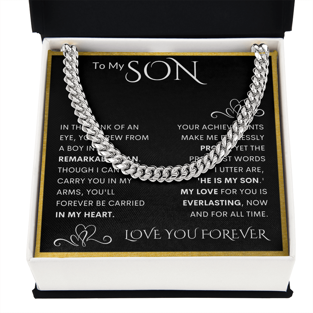 To My Son Cuban Link Chain