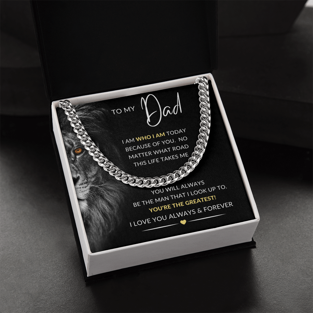 To My Dad Necklace Gift | Cuban Link Chain