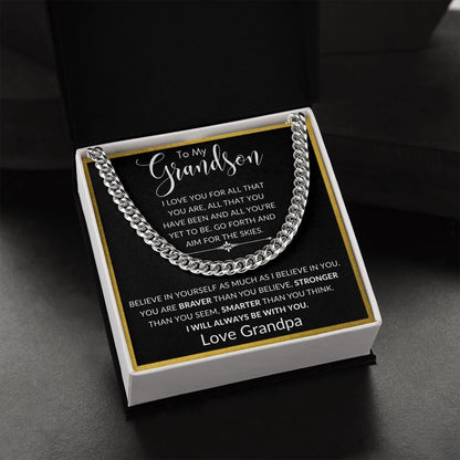 To My Grandson from Grandpa | Cuban Link Chain