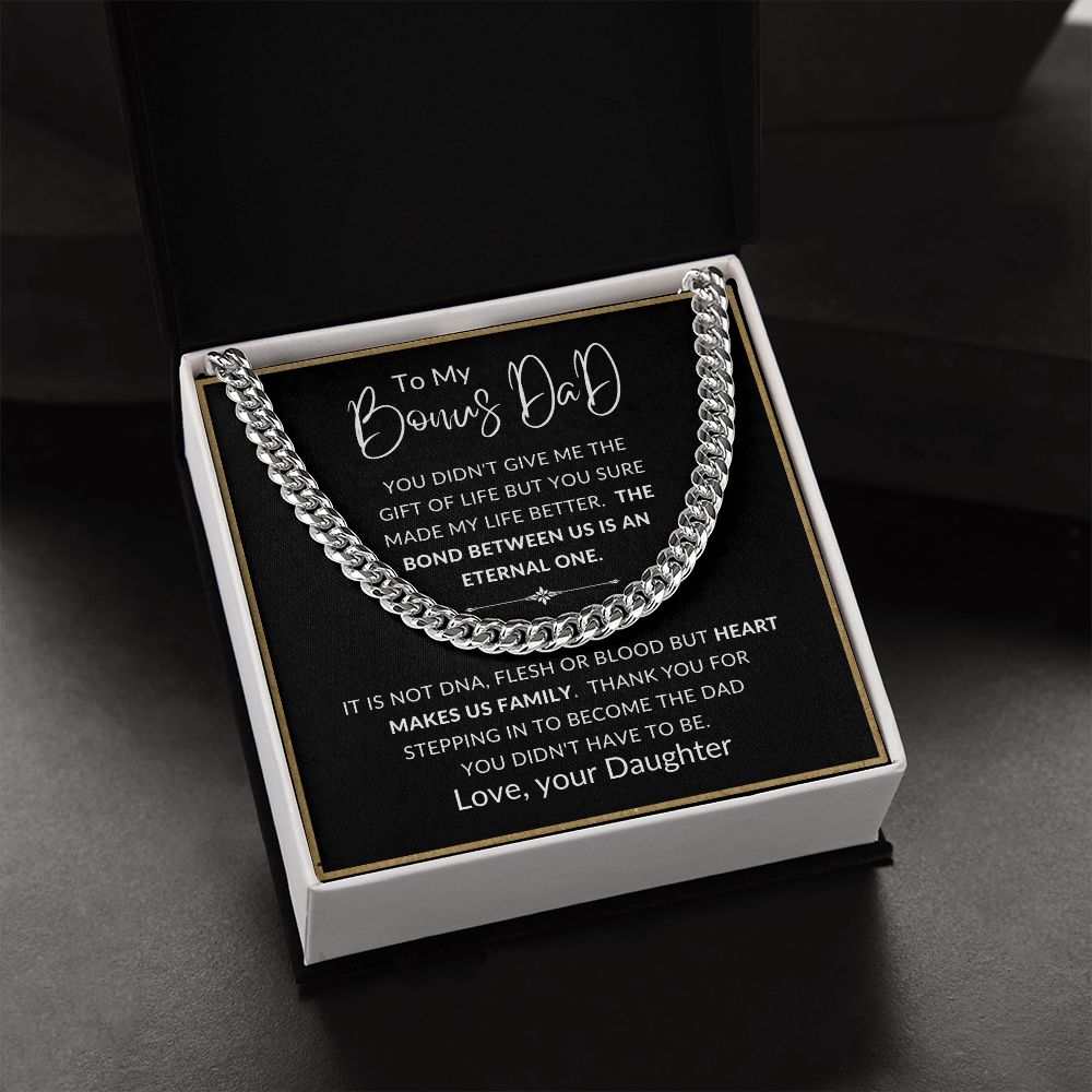To My Bonus Dad | Cuban Link Chain