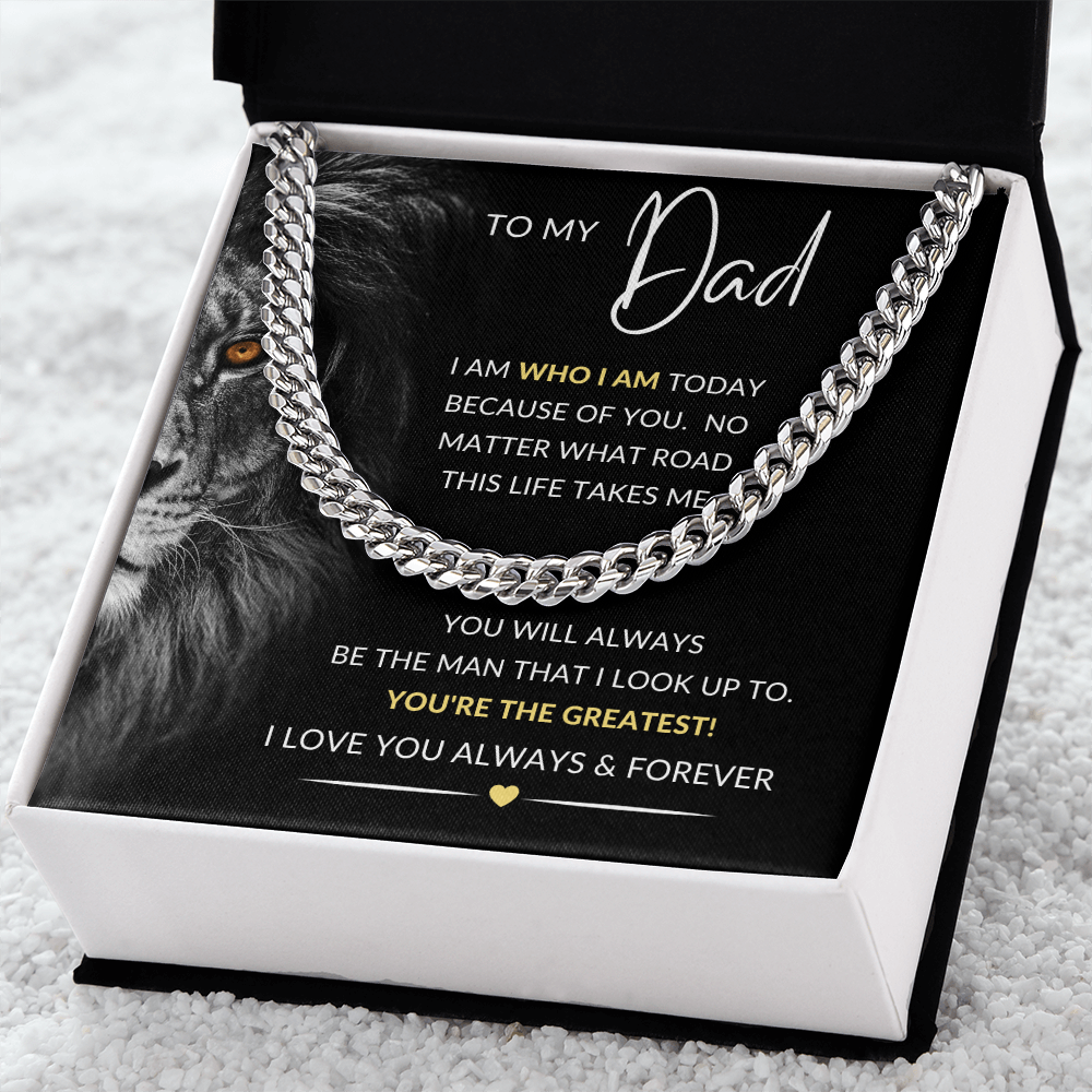 To My Dad Necklace Gift | Cuban Link Chain