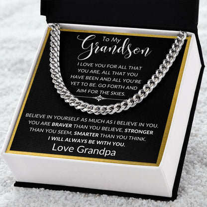 To My Grandson from Grandpa | Cuban Link Chain