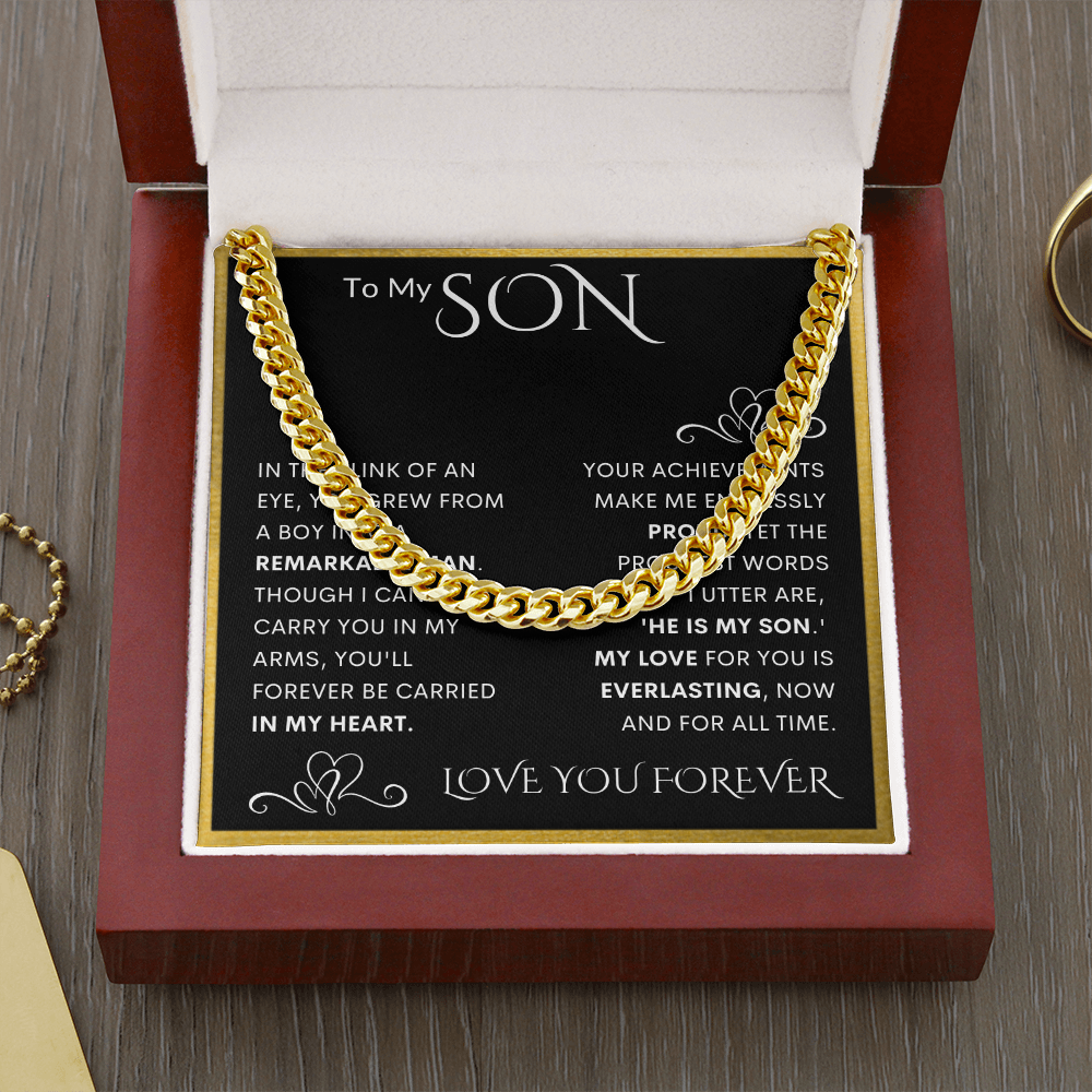 To My Son Cuban Link Chain