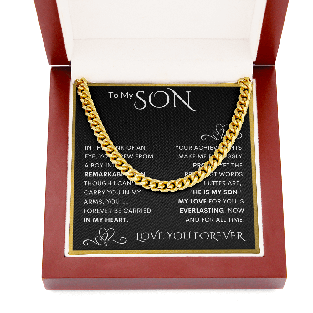 To My Son Cuban Link Chain