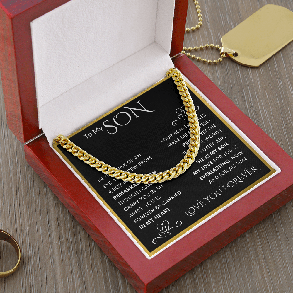To My Son Cuban Link Chain