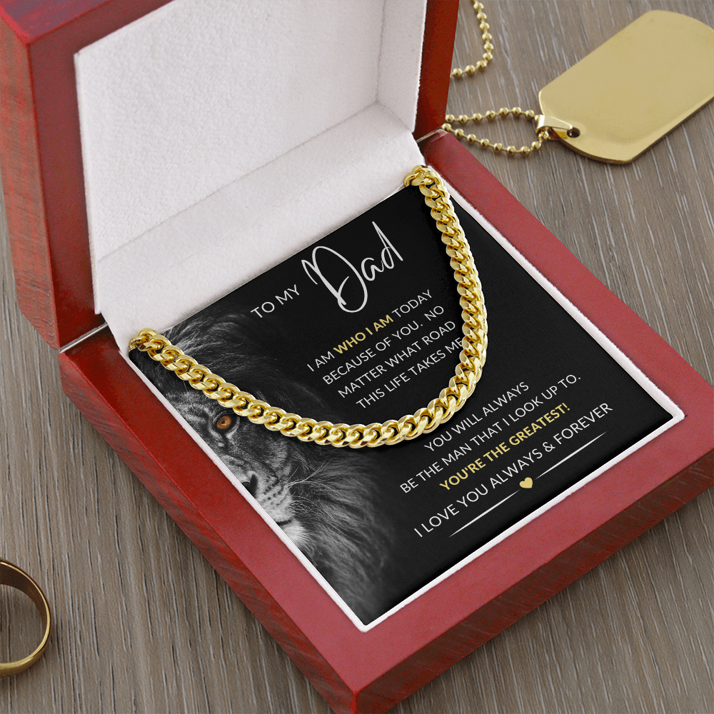 To My Dad Necklace Gift | Cuban Link Chain
