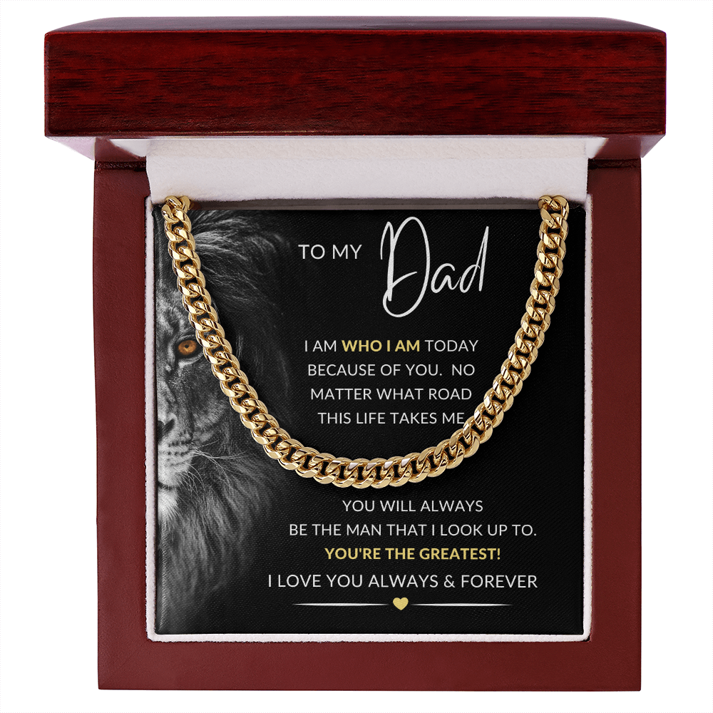 To My Dad Necklace Gift | Cuban Link Chain