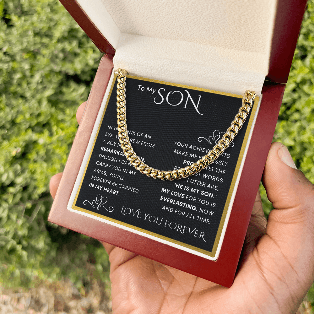 To My Son Cuban Link Chain