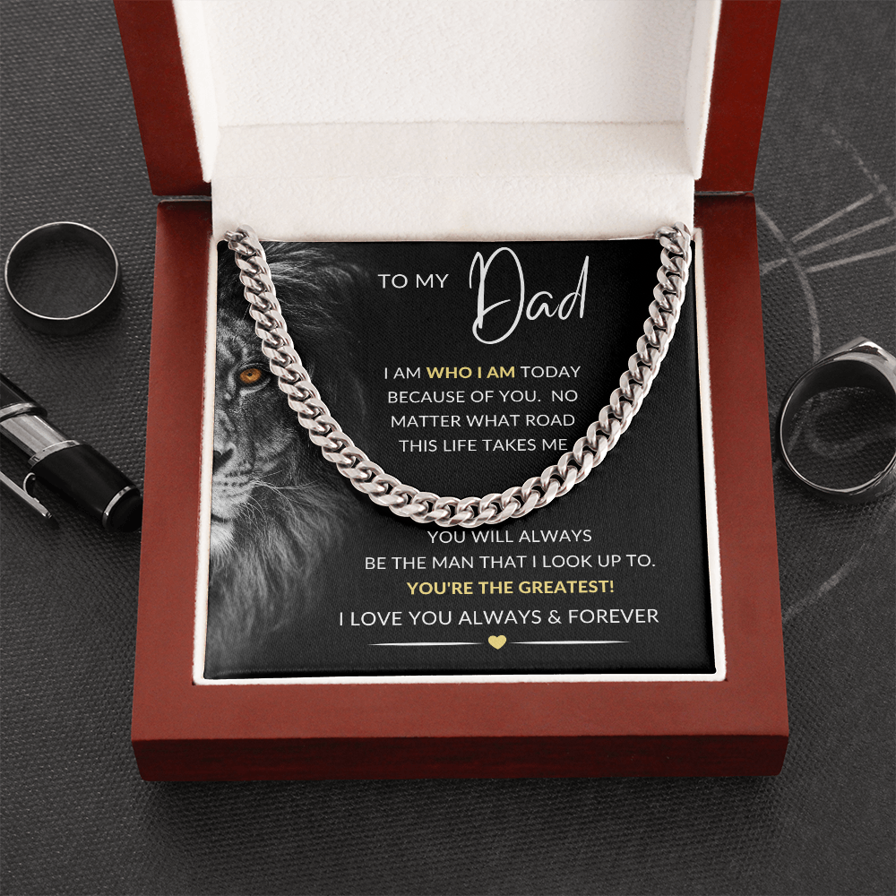 To My Dad Necklace Gift | Cuban Link Chain