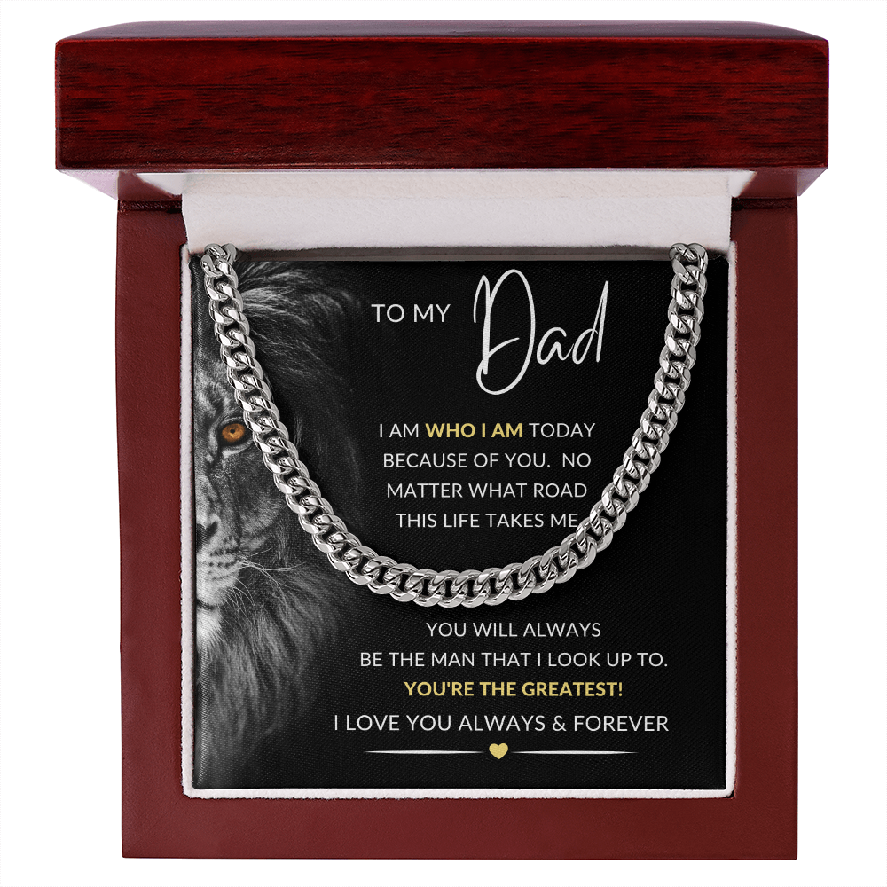 To My Dad Necklace Gift | Cuban Link Chain