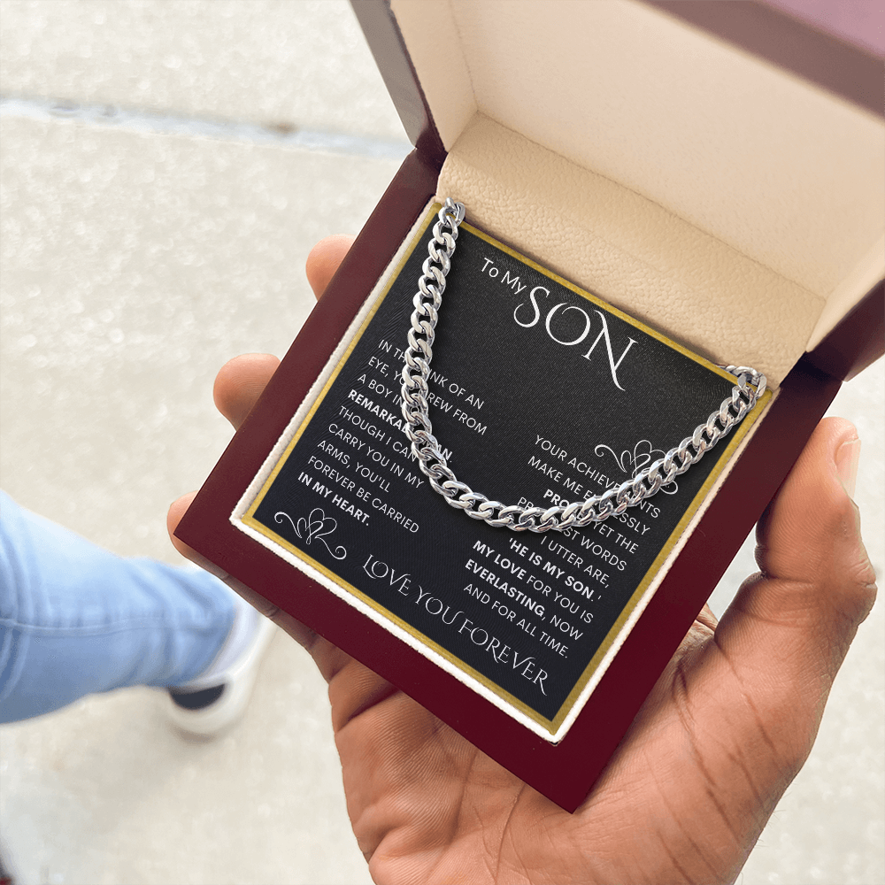 To My Son Cuban Link Chain