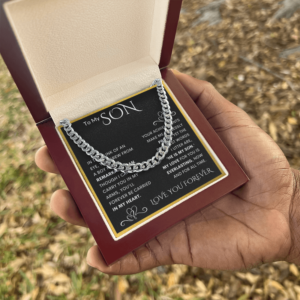 To My Son Cuban Link Chain