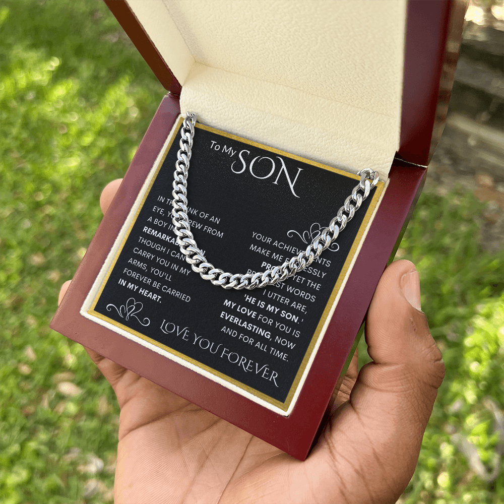 To My Son Cuban Link Chain